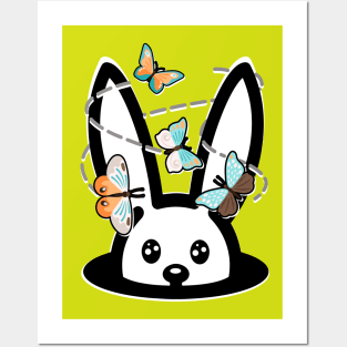 Bunny & Butterflies Posters and Art